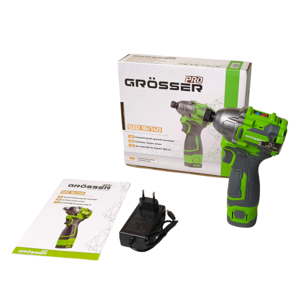 Гвинтоверт ударний акумуляторний Grosser GCD 16/140 PRO