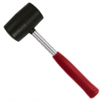 Киянка резиновая 900 г. 90 мм, черная резина, металлич. ручка INTERTOOL HT-0233